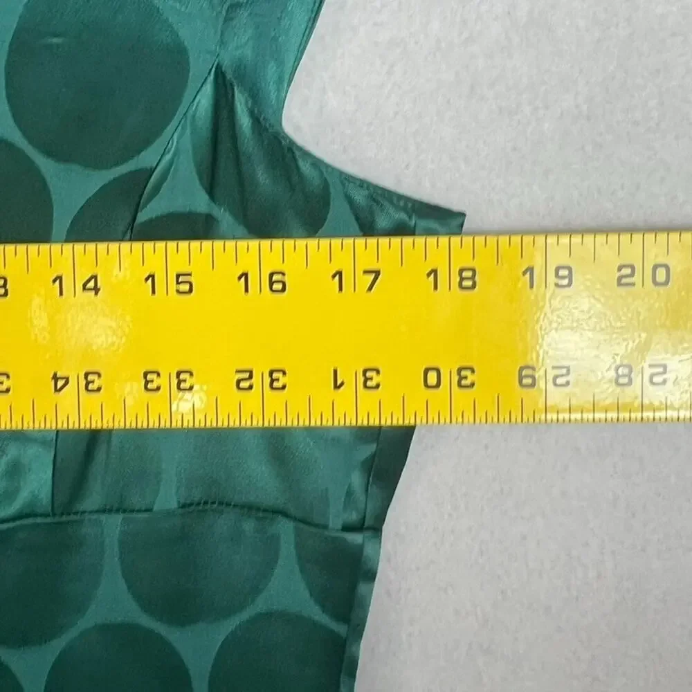 Banana Republic Dress Womens Size 10 Green Dotted Silky Sheath Wool Blend Midi